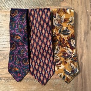 Designer neckties Ungaro Paris, Tom James Pierre Cardin EUC silk ties lot of 3